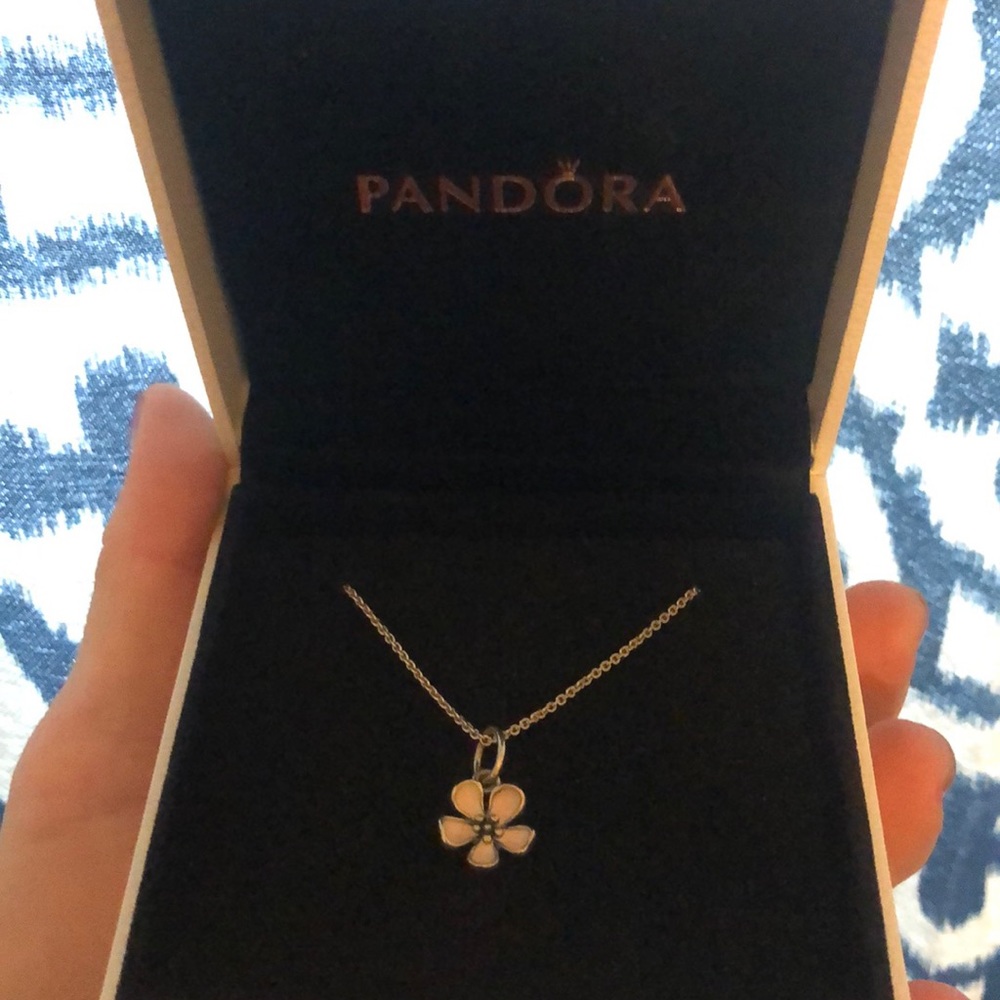 Pandora cherry blossom pendant necklace NIB